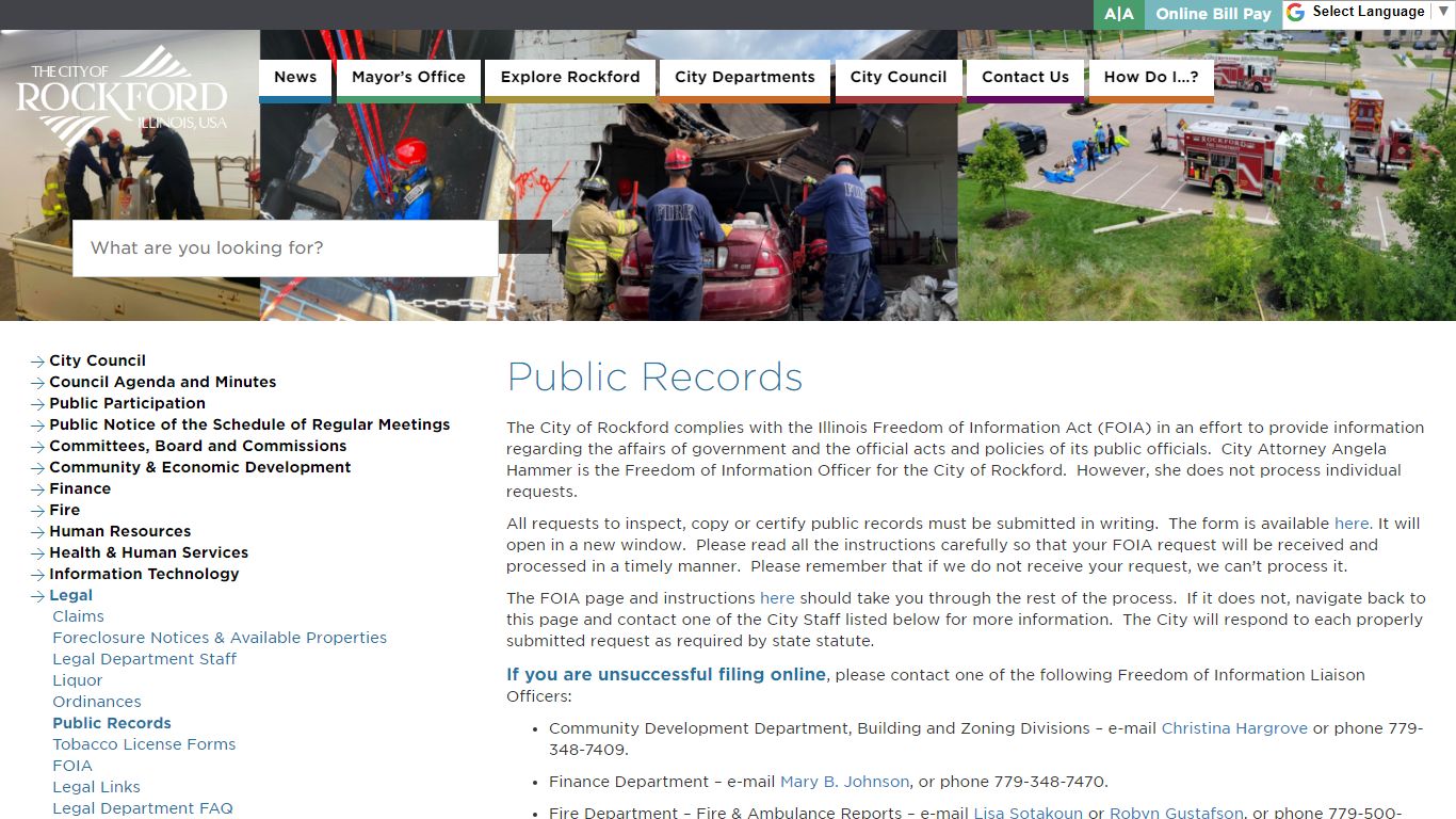 Public Records - City of Rockford