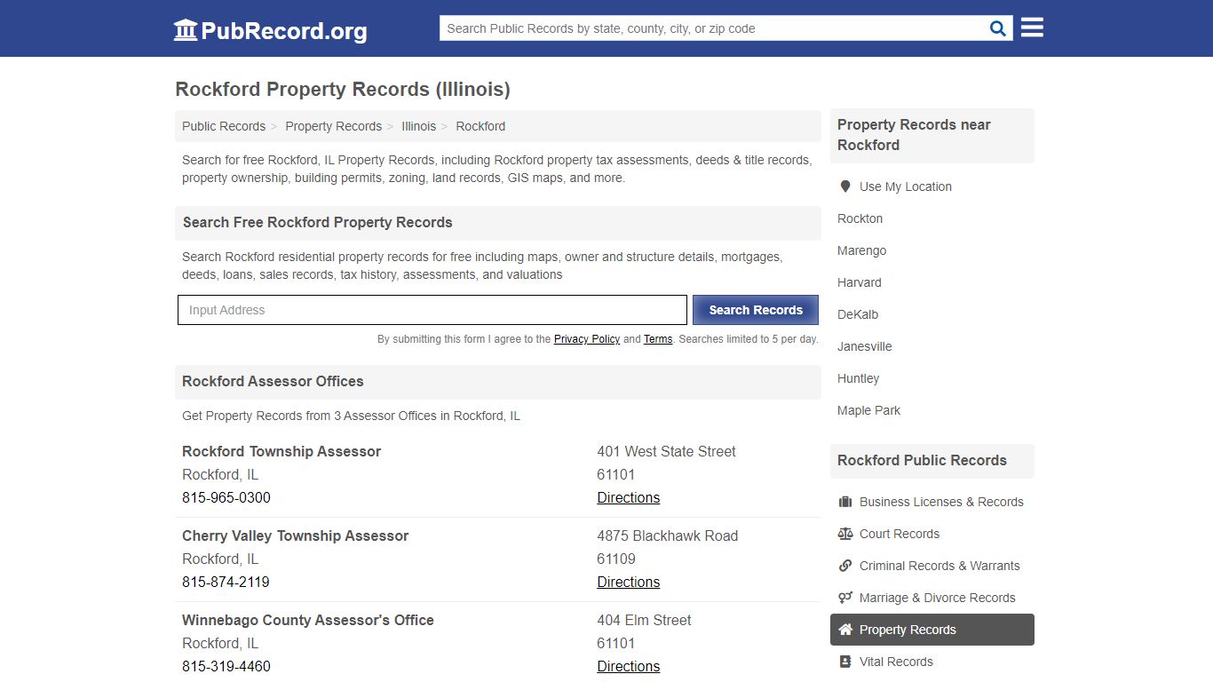 Free Rockford Property Records (Illinois Property Records) - PubRecord.org
