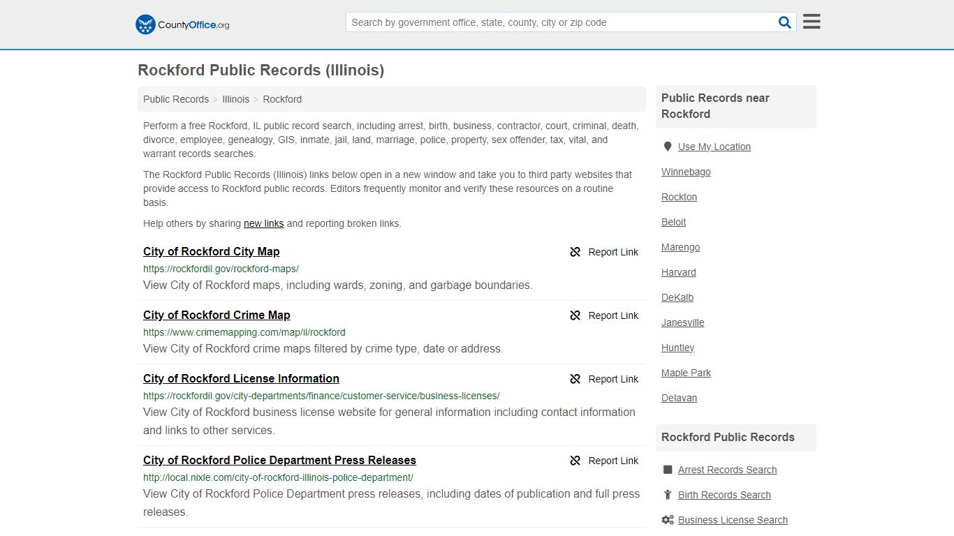 Public Records - Rockford, IL (Business, Criminal, GIS, Property ...